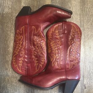 Laredo Women’s Red Leather Cowboy Boots